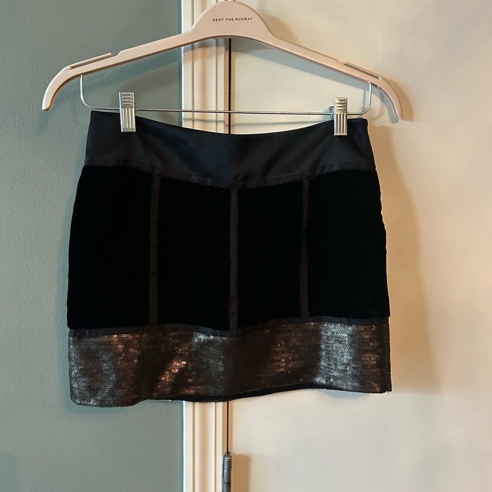 Diane von Furstenberg silk, velvet and sequins mini skirt